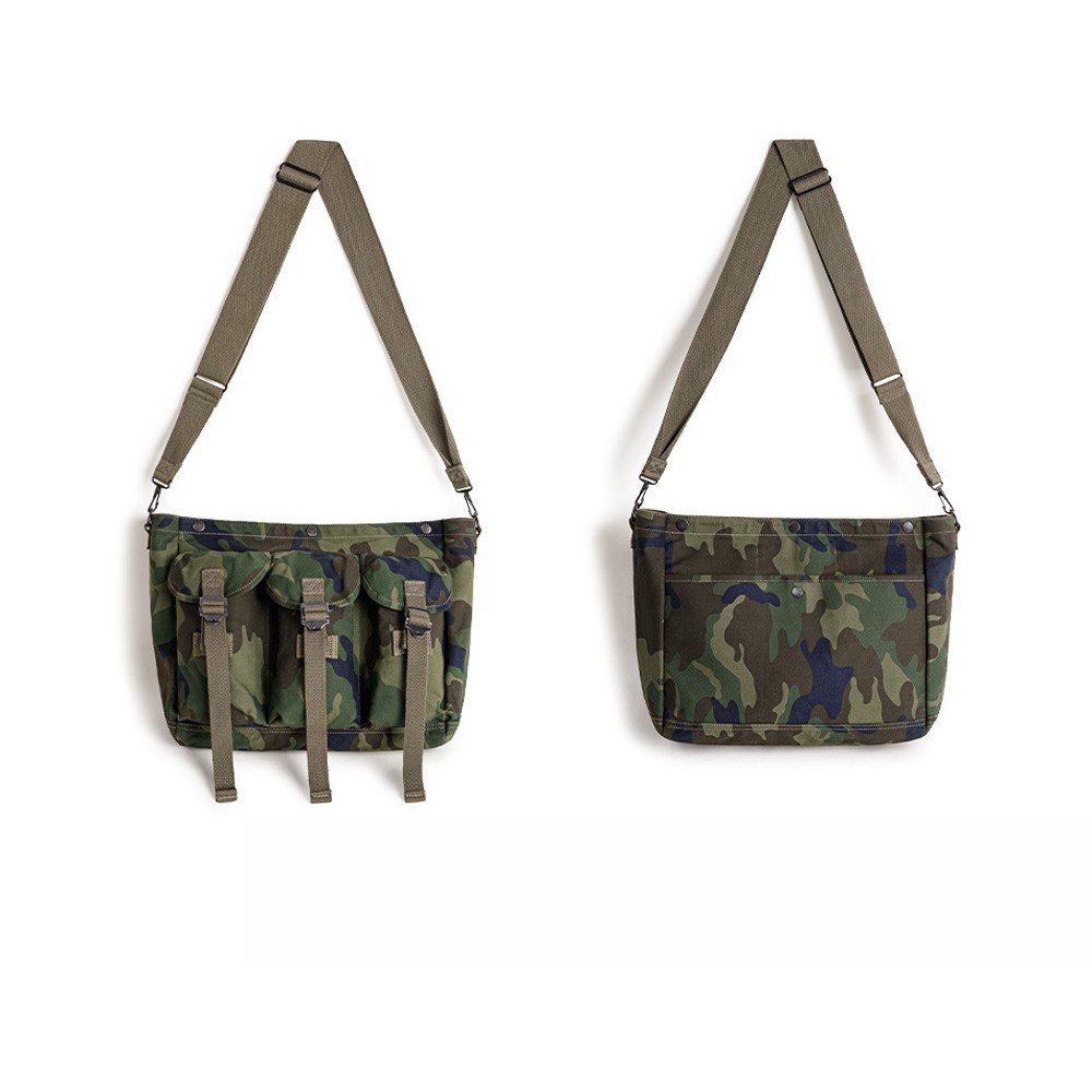 Retro Men Crossbody Bag Large Capacity Camouflage Training Messenger Bag Outdoor