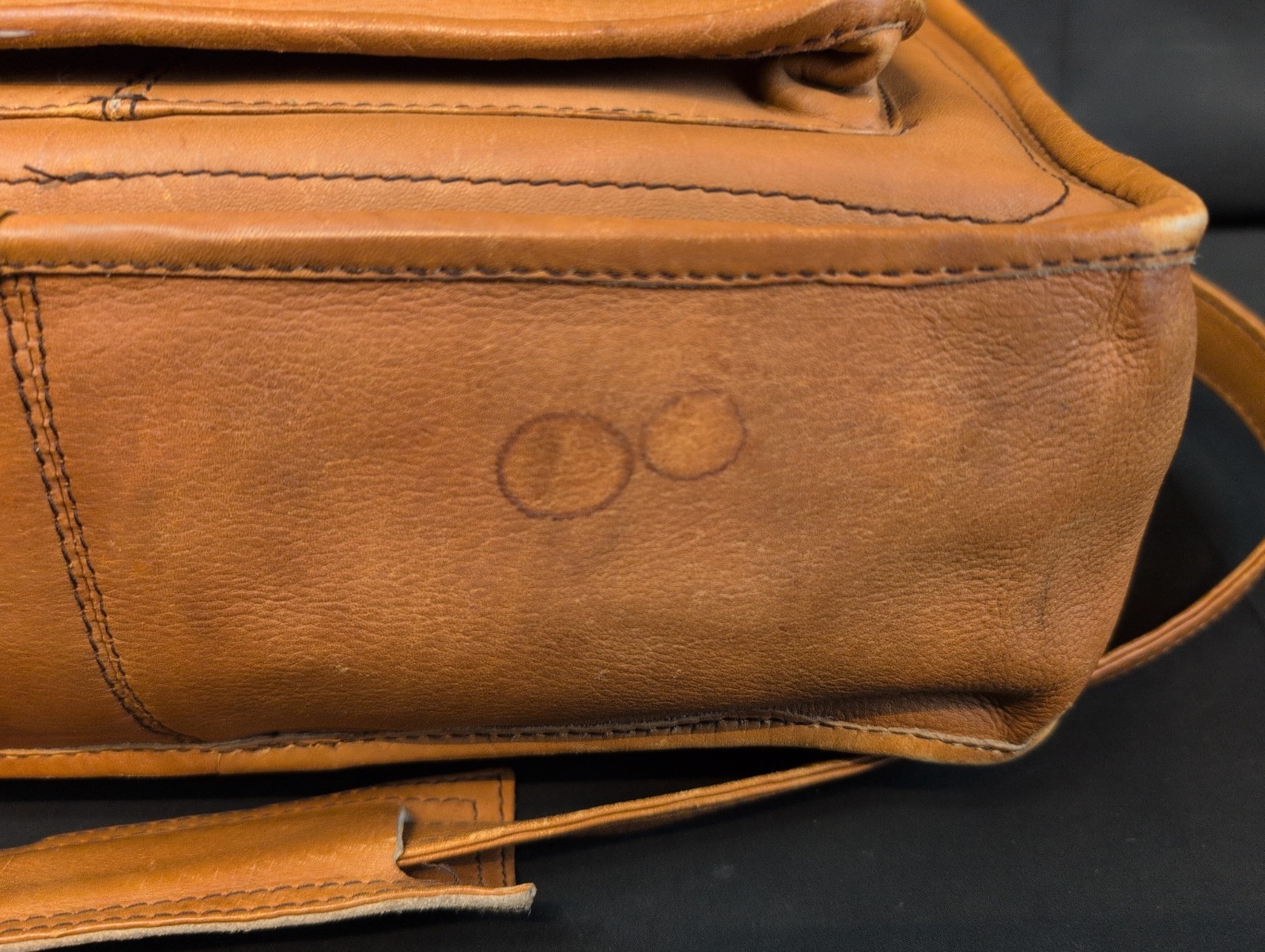 Vintage TUMI Light Brown Leather Crossbody Bag