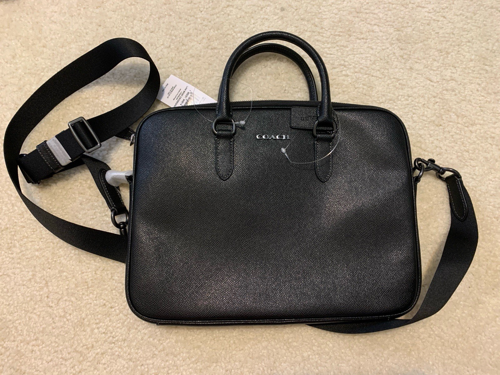 Coach Unisex Liam Compact Brief Gunmetal and Black Hardware CJ652 NWT $450