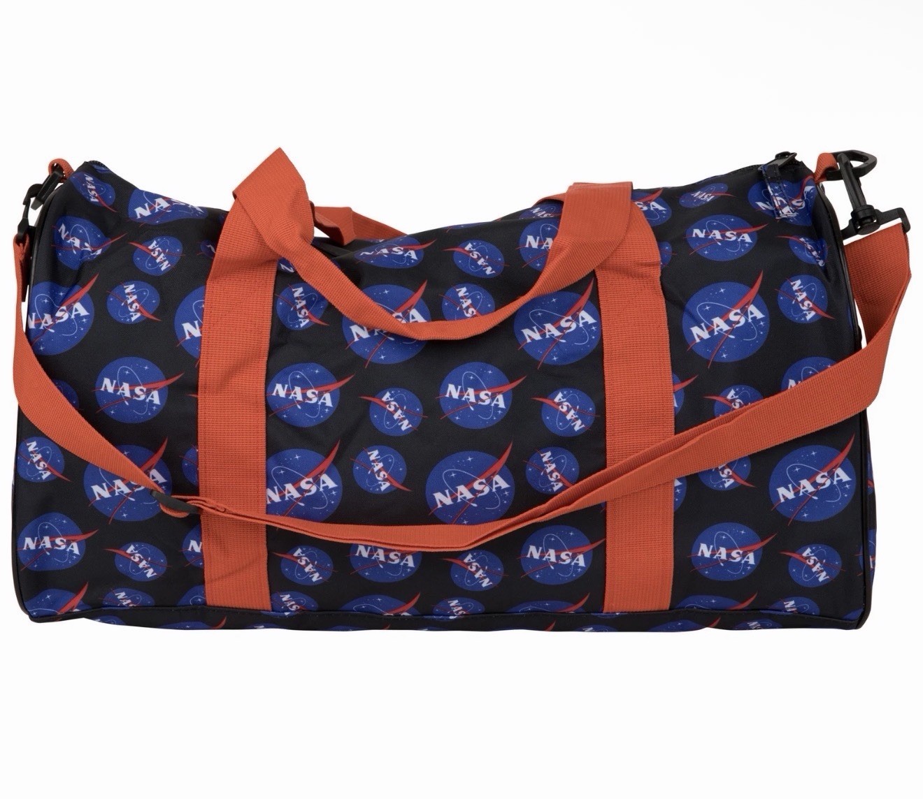 H3 Sportgear Travel Gym Bag All Over NASA Print Duffel Bag Navy Blue /Orange NWT