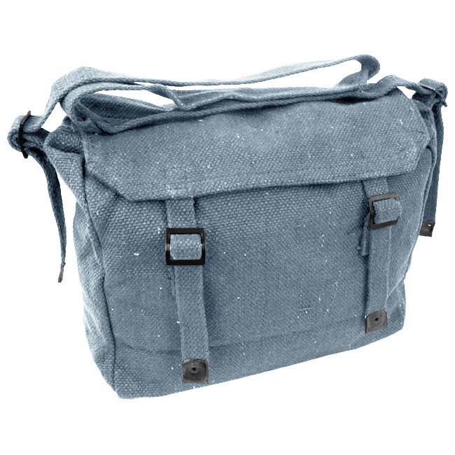 Highlander Webbing Military Haversack Student Shoulder Bread Bag Canvas Raf Blue