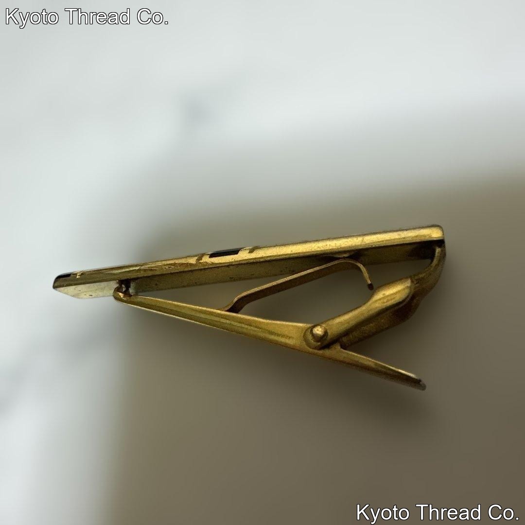 Nazareno Gabrielli Tie Clip Gold Silver Striped Pattern