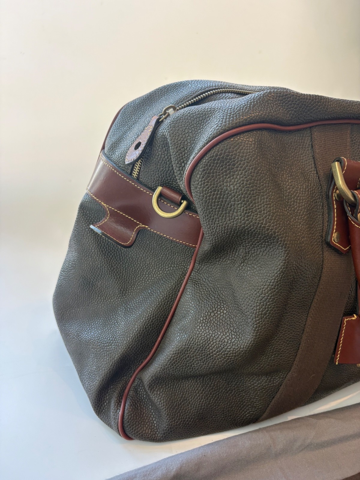 Mulberry Clipper Large Scotchgrain Holdall Weekender Duffle Dust bag Padlock