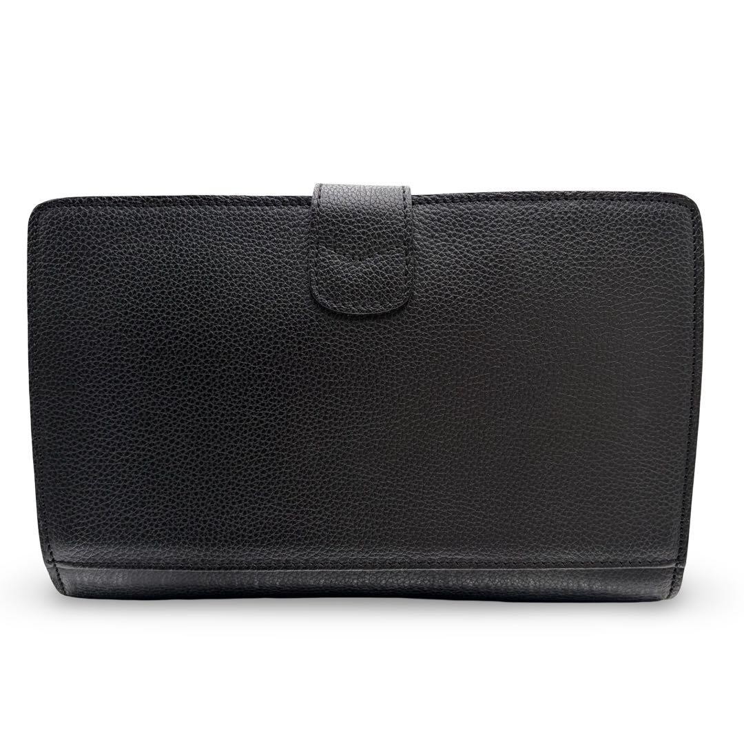 Authentic Bally Leather Clutch Bag Black 17cm x 24.5cm Dress Casual Stylish