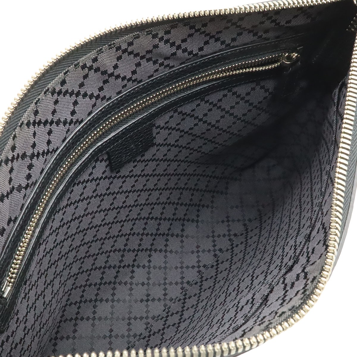 Gucci Cosmopolis clutch bag leather black silver hardware 387075 Used
