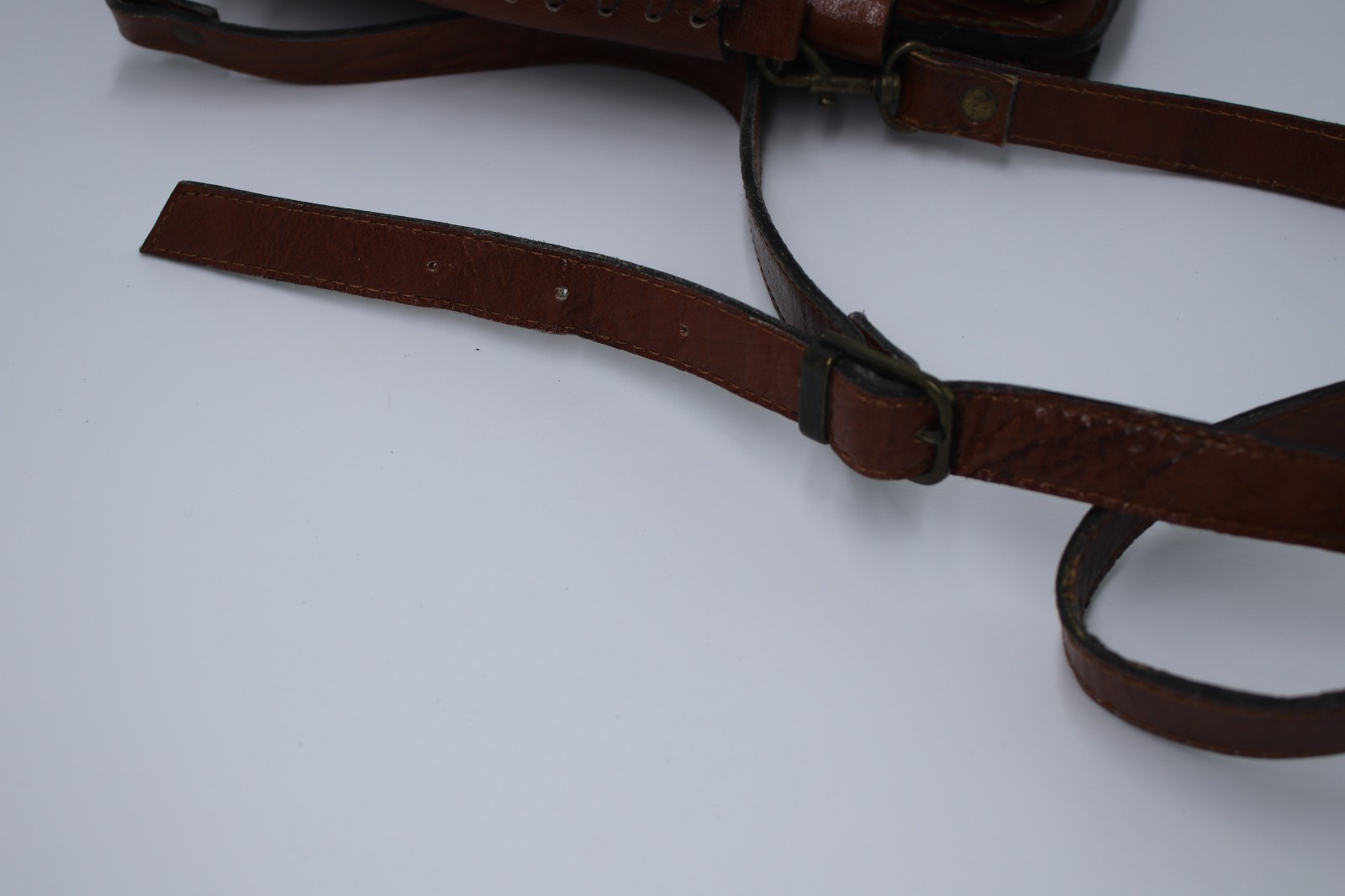 Vintage Morocco Brown Leather Shoulder Messenger Briefcase Bag