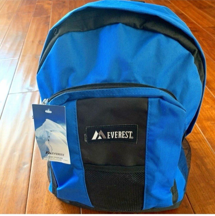 Everest Backpack Front & Side Pockets Royal Blue Black + school supplies 🆕NEW!
