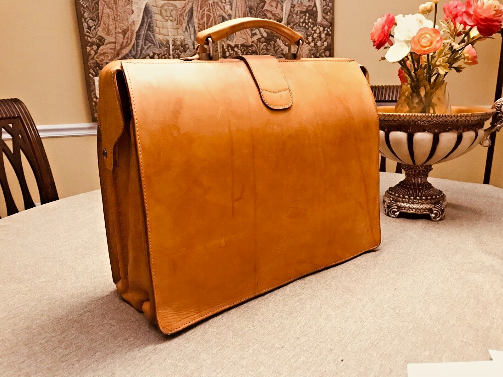 ORIGINAL BREE Tan Heavy Leather Briefcase Lawyer – Doctor Bag …. GERMANY