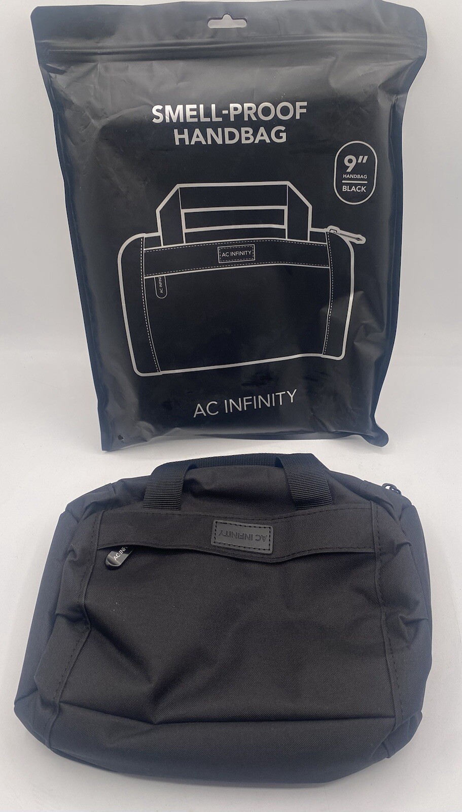 Smell Proof Handbag, Black, with 900D Nylon Fabric and Carbon Filter Lining