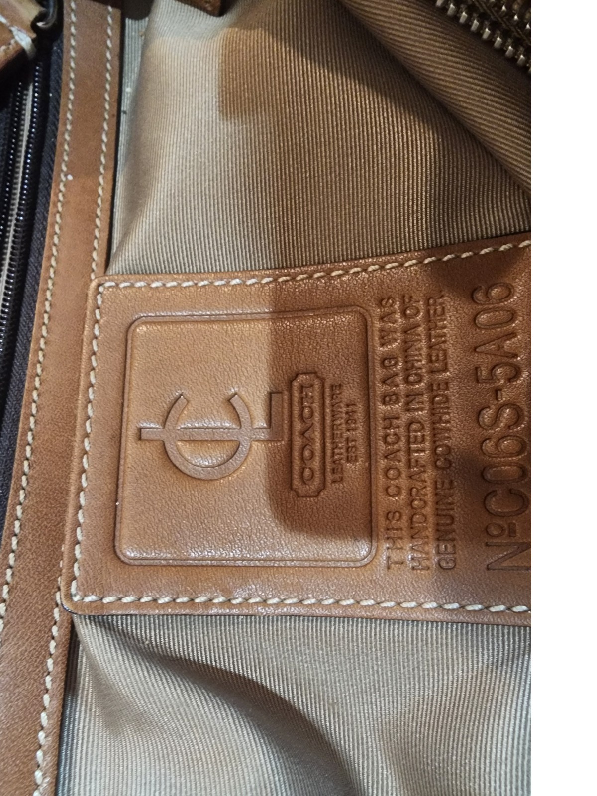 Classic Coach Leather Tan Duffel Bag | C05C-5050