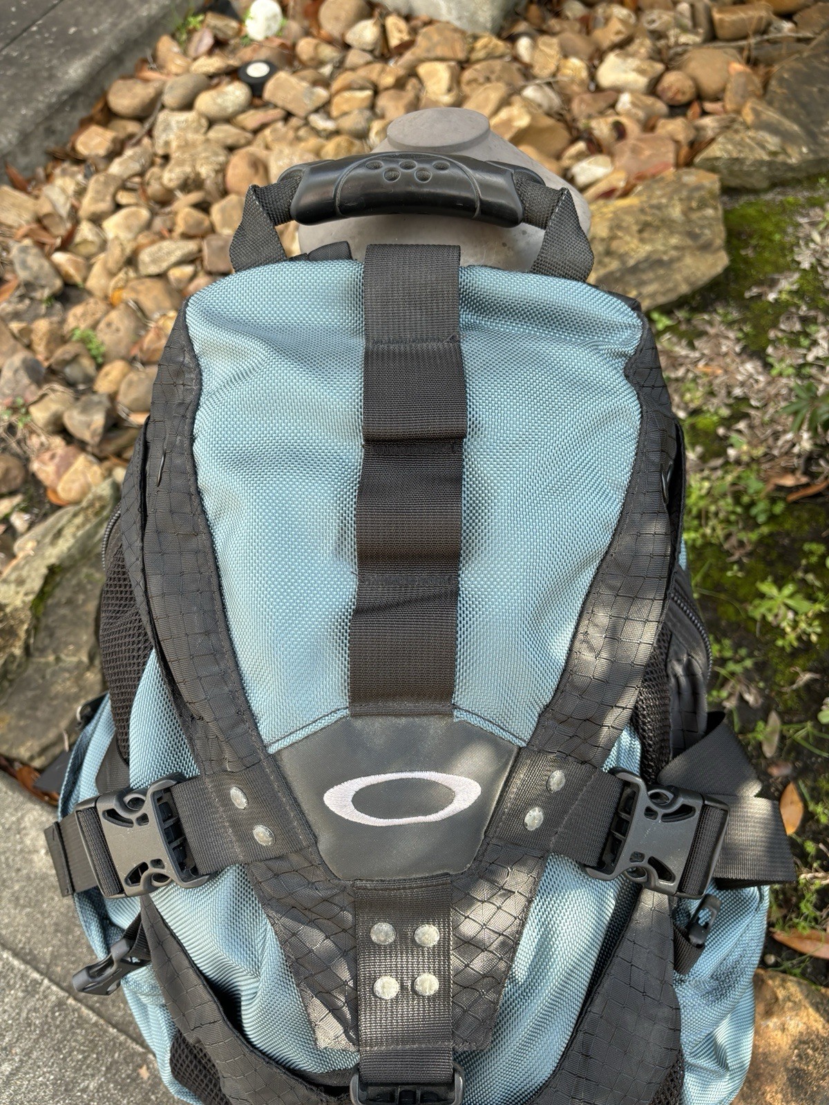 OAKLEY Icon Backpack Rucksack Tactical Black Light Blue Vintage Y2K RARE Bag