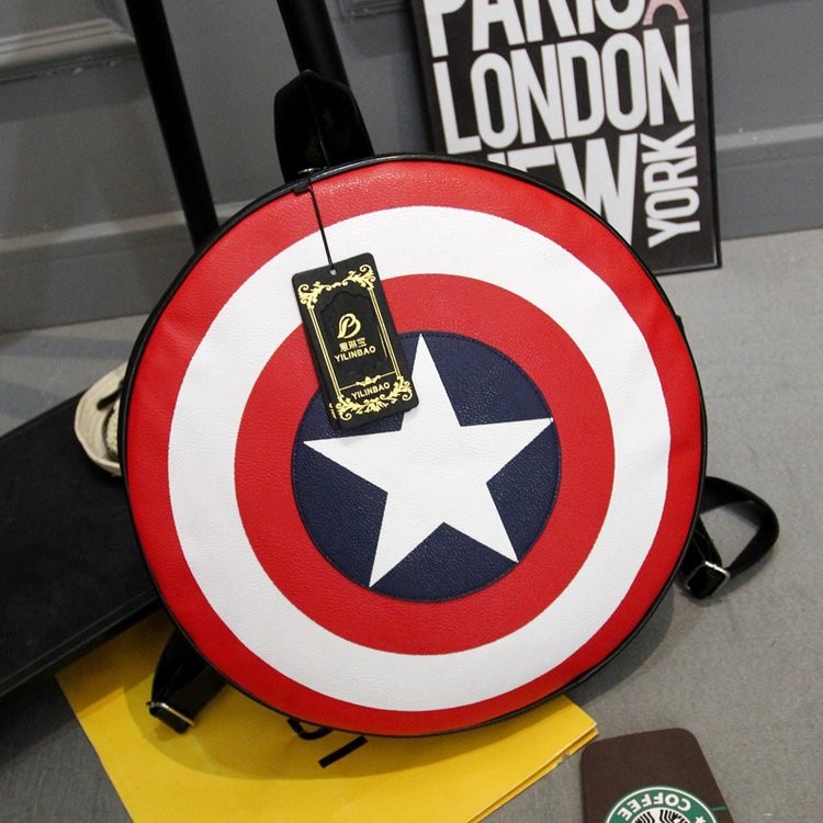Avengers Captain America Shield Children Backpack Schoolbag Shoulder Bag Gifts