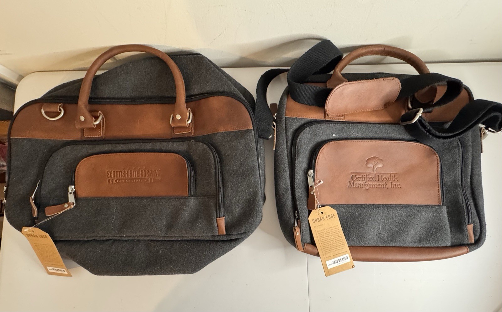 Wool Briefcase and Duffel Set Lot Of 2 Unique Material And Look