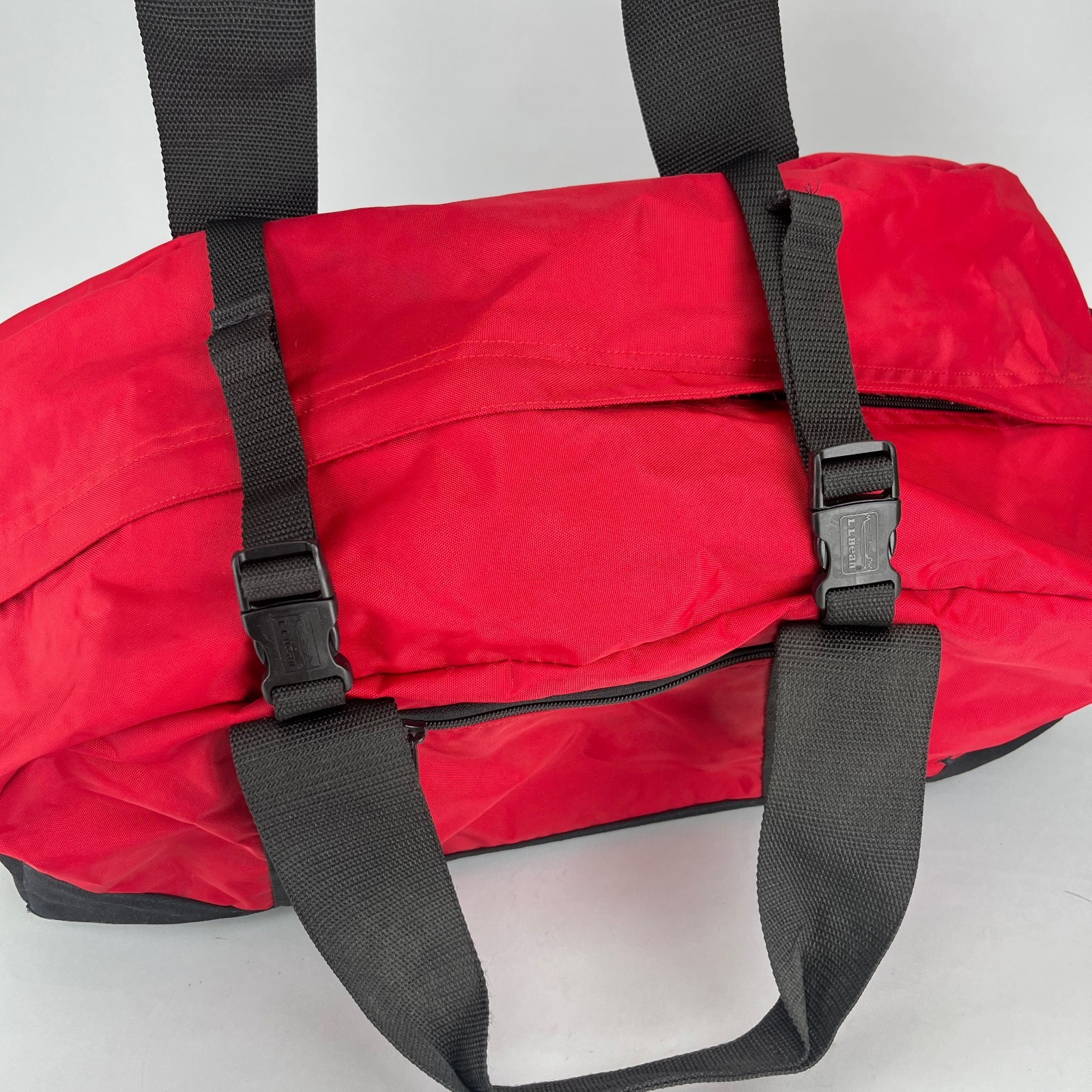 L.L. Bean Adventure Duffle Bag Large 24” Heavy Duty Nylon Red Outdoor Sport