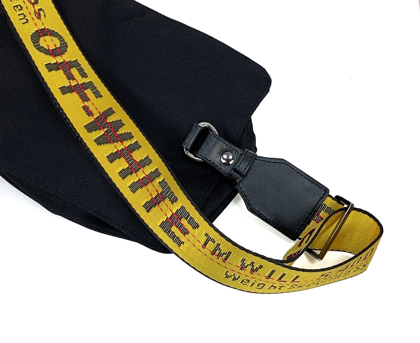 Off-White Logo Print Pouch Detachable Messenger Crossbody Bag Black