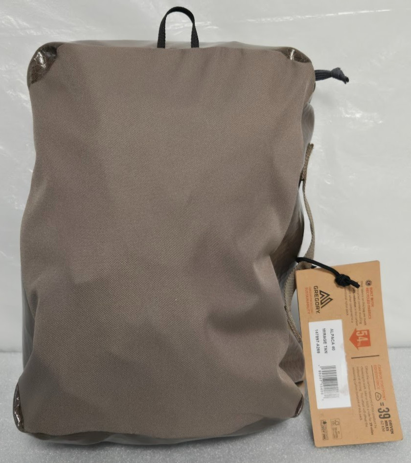 Gregory Alpaca 40L Duffel #147897-A269 Backpack Mirage Tan