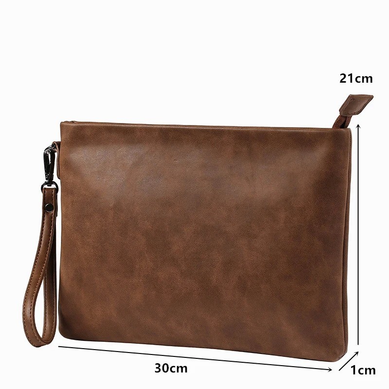 Men’s Clutch Business Bag Handbag Envelope Bag Leather Quality Wrist Wallets
