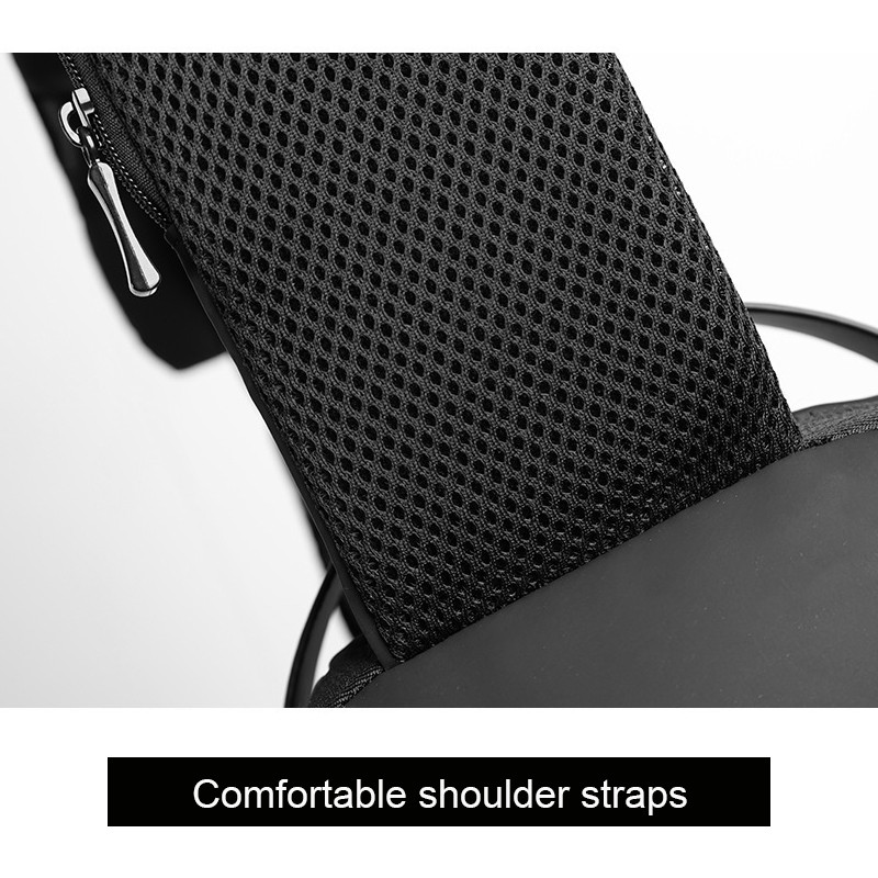Anti-Theft Sling Bag Men USB Charging Waterproof Nylon Crossbody Chest Travel