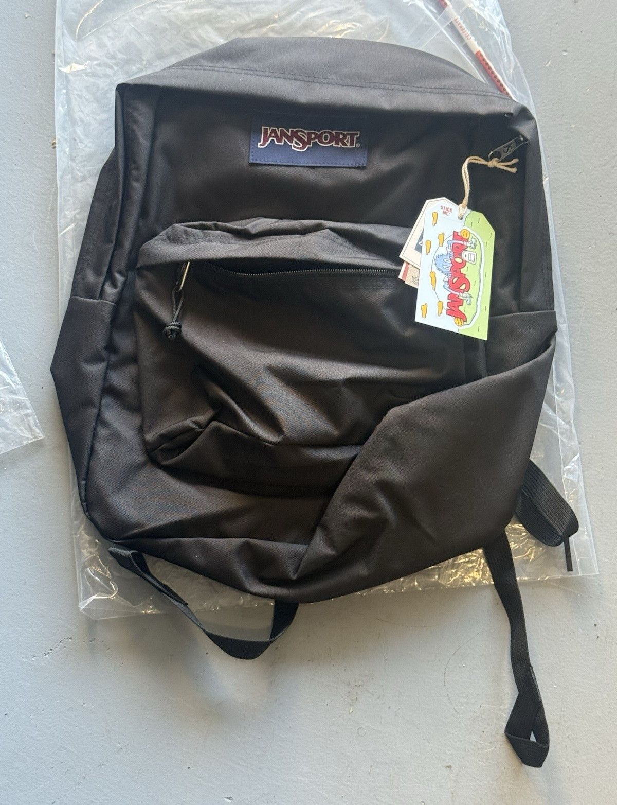 JanSport Black Medium Backpack Zip Closure Padded Straps Outer Pockets