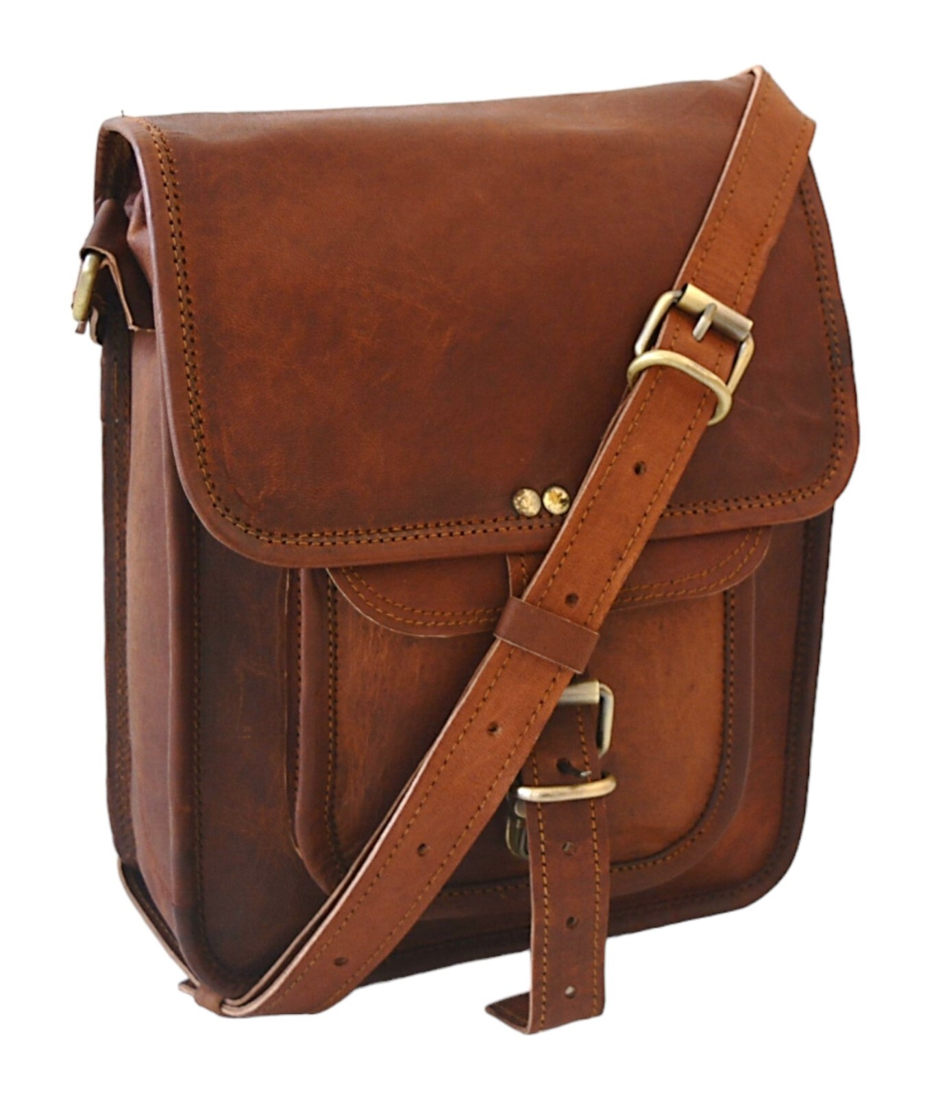Men’s Rustic Genuine Leather Messenger Shoulder Handmade Cross-Body Satchel Bag