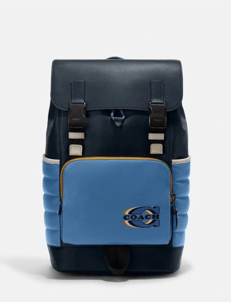 Coach Men’s Track Backpack Quilting In Colorblock w/ Coach Stamp NWT Sold Out
