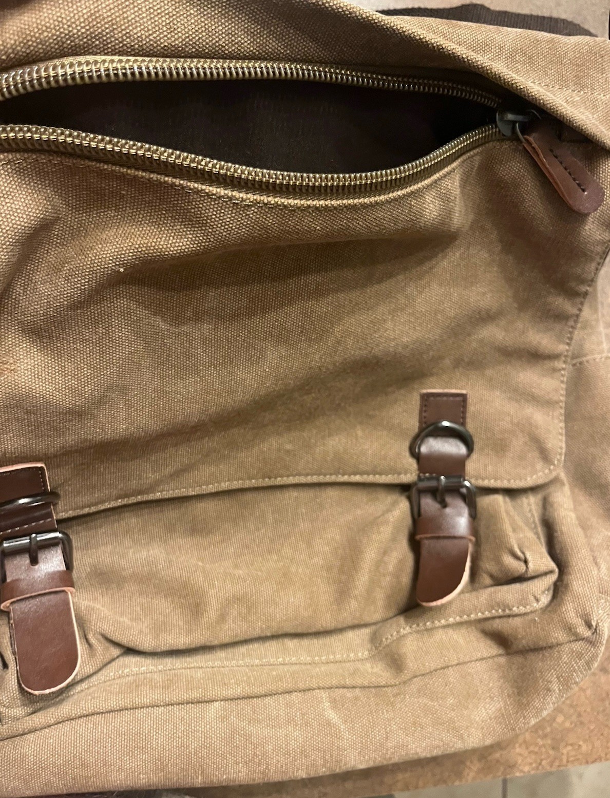 Brown Men’s Canvas Messenger Shoulder Bag Crossbody School Book Bags Satchel