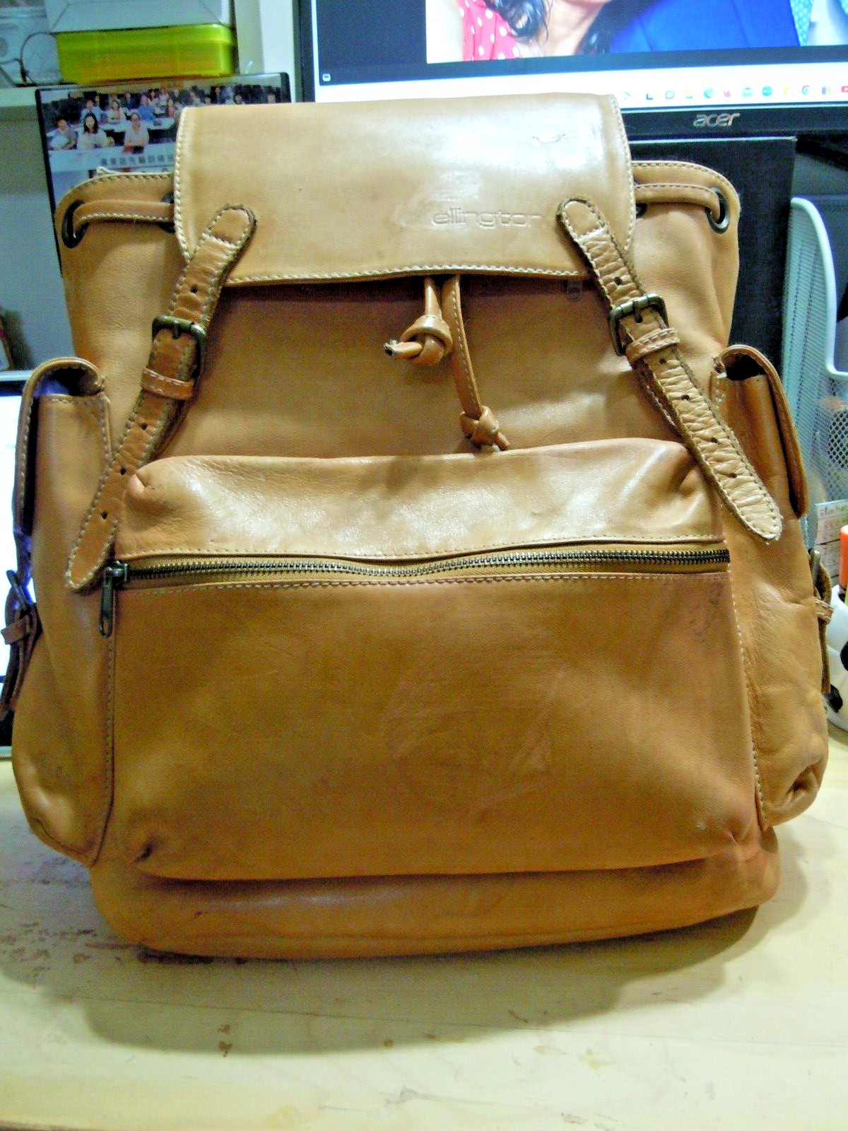 ELLINGTON Vintage Authentic Saddle Brown Leather large Backpack Bag #5