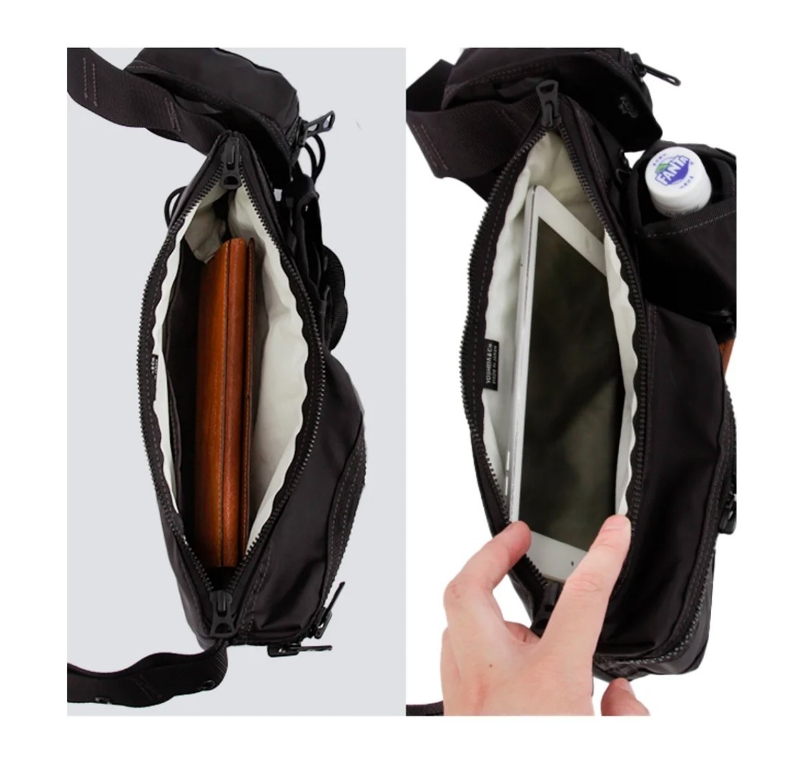 PORTER ALL Waist Bag with Pouches 502-05961 Black Crossbody Hip Bag Yoshida JP