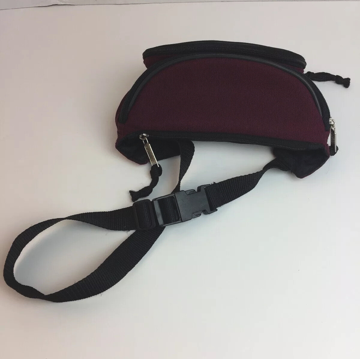Trailmaker Vintage Fanny Pack Side Hip Bag Red Nylon 3 Pockets