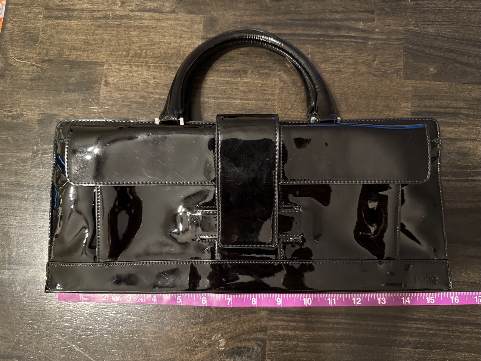 Black Patent Leather Hugo Boss Purse