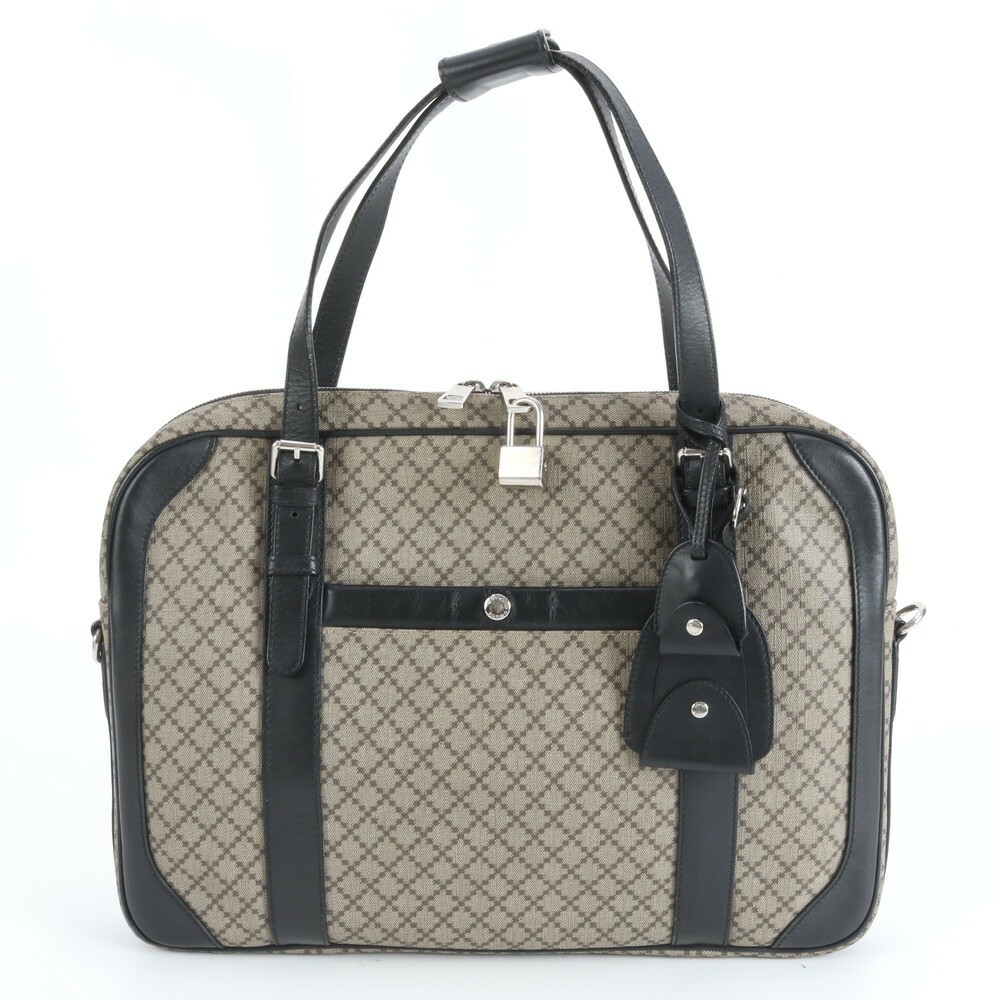 Gucci Diamante Briefcase Handbag Business Leather Black 42x28x5cm pre-owned