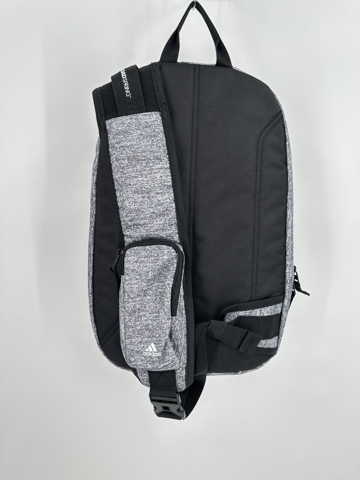adidas Prime Sling Backpack Heather Gray Large School Bag Fits Laptop/Tablet Boy