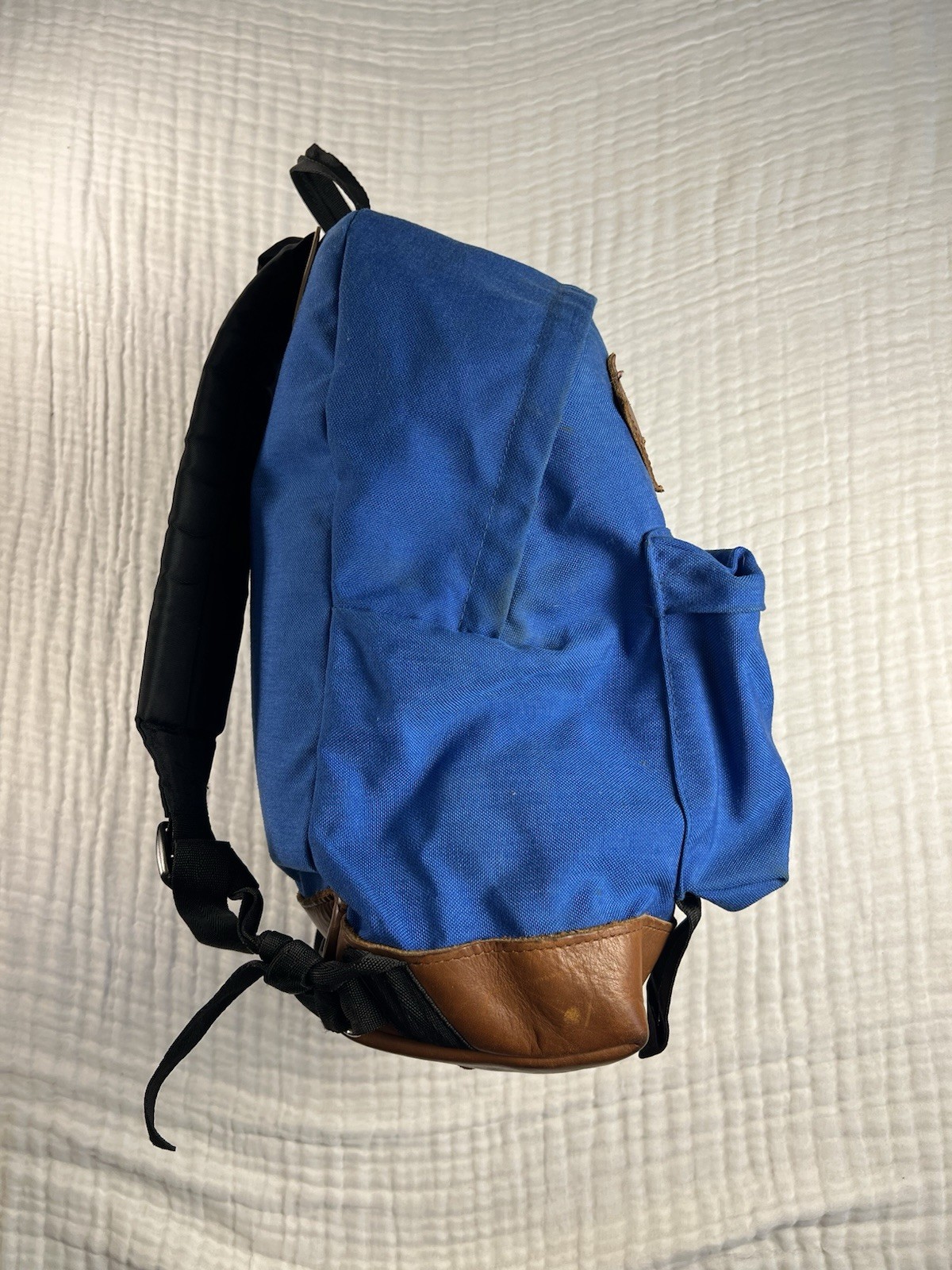 Vintage MARTY MCFLY BTTF Blue 80s Eastpak Backpack USA Made Leather Bottom