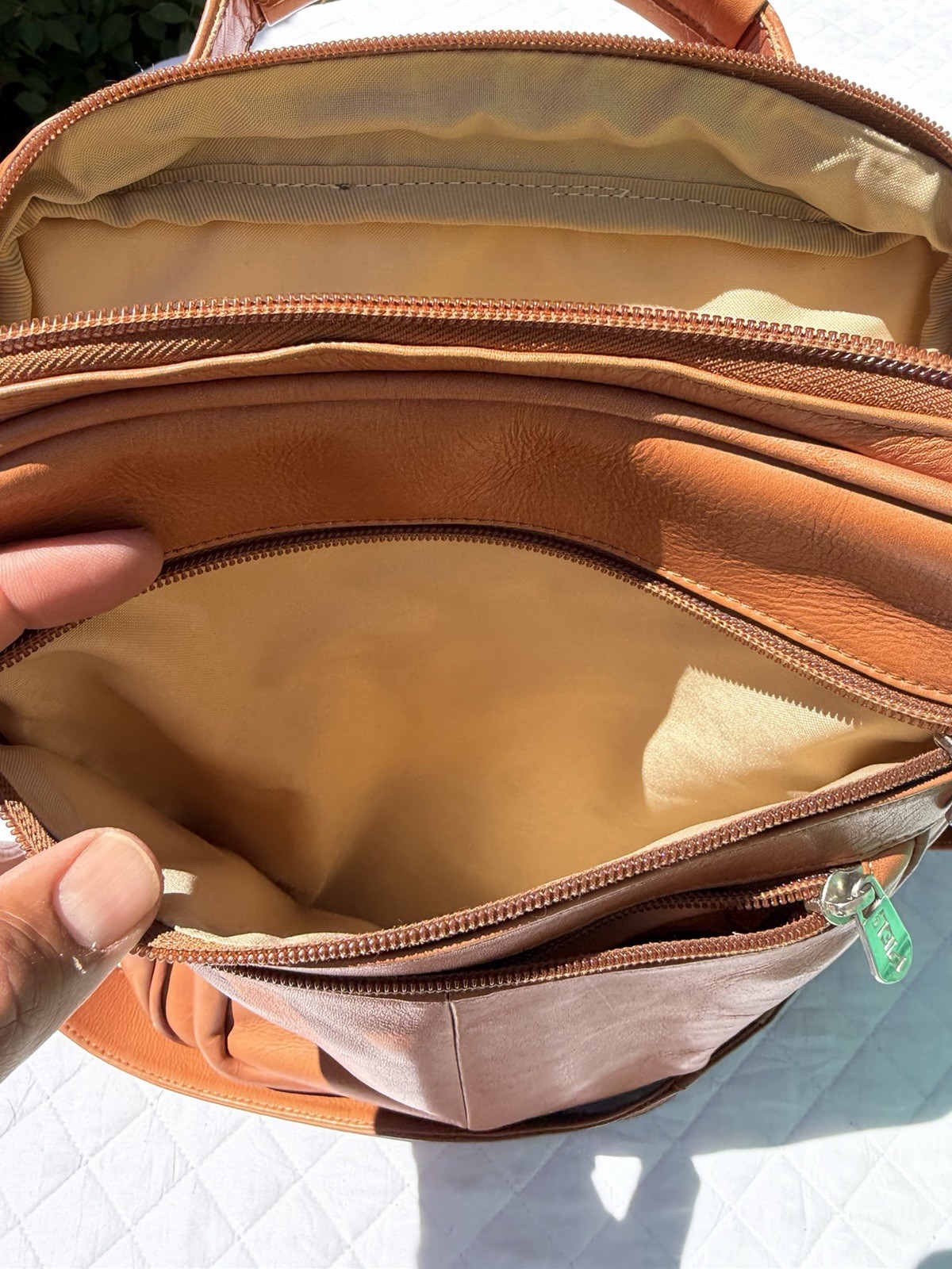 Nice Piel Chestnut Brown Leather Bag Colombian Made Padded Satchel Messenger Bag