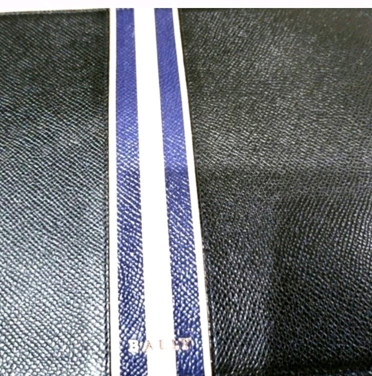 Bally Benery Embossed Zipped Pouch(Men’s) W 10.24 x H 7x D 0.39) Navy/Ivory