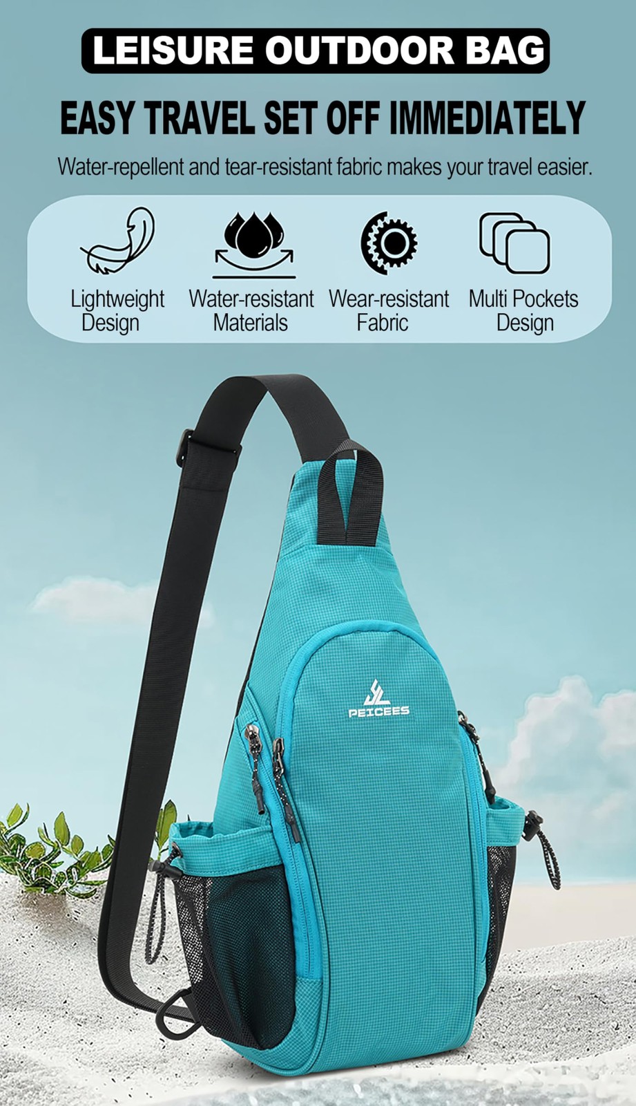 Small Sling Bag with 2 Bottle Holders (Suitable for 2.5 IN Diameter Bottle), …