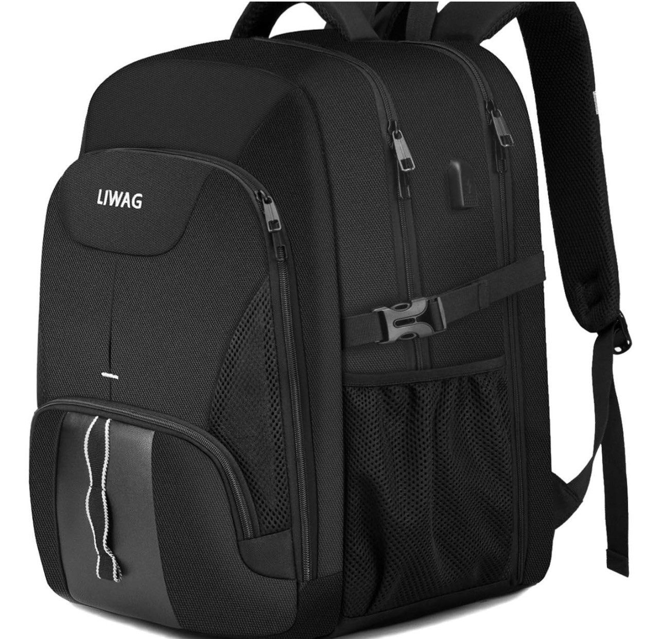 LIWAG Extra Large Laptop Backpack Black 55L TSA Friendly USB Charging Port New