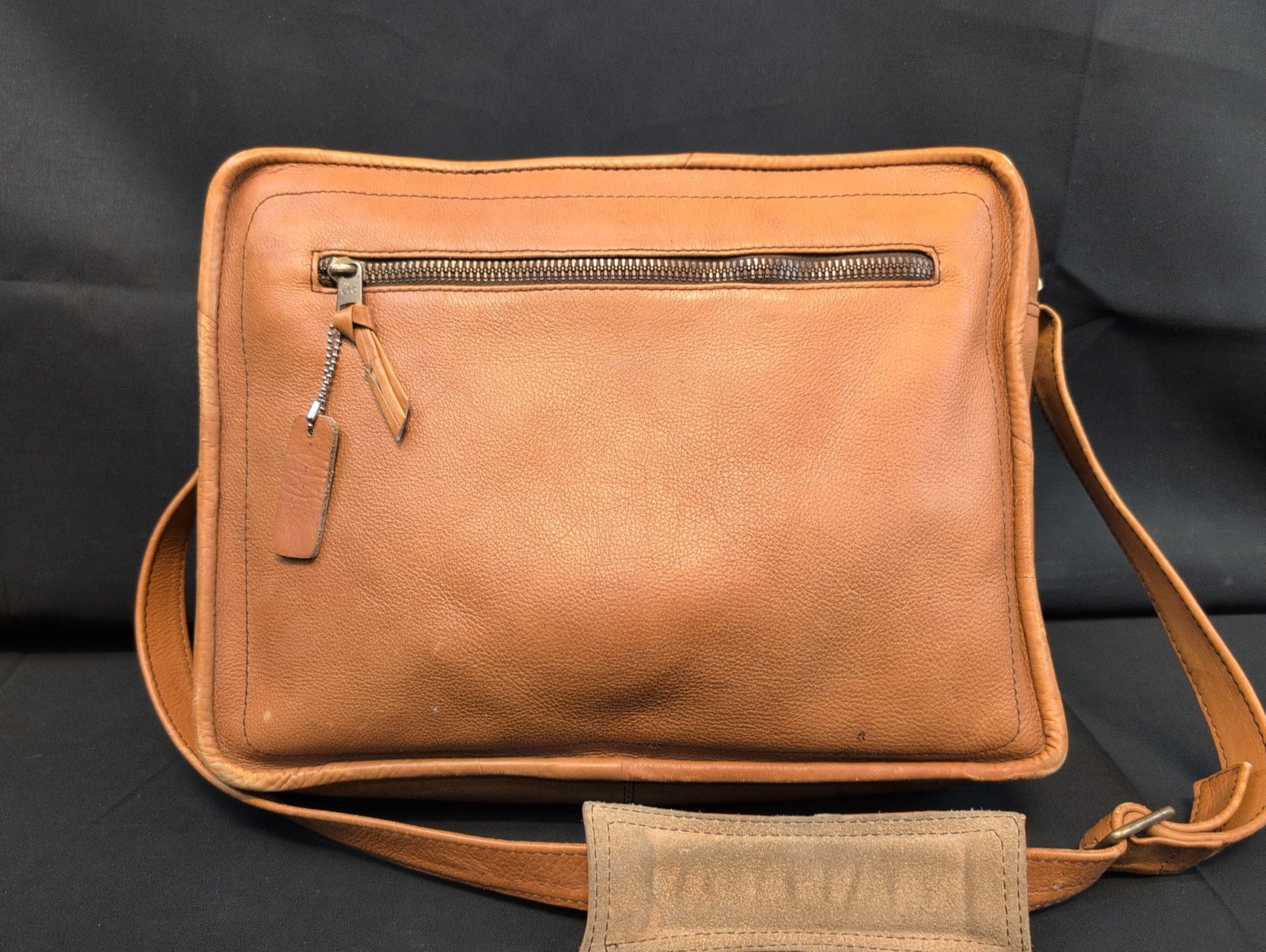 Vintage TUMI Light Brown Leather Crossbody Bag
