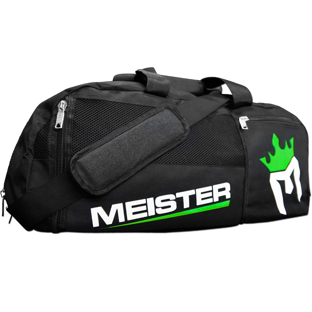 MEISTER CONVERTIBLE BACKPACK / GYM BAG – Black Sports MMA Duffle CARRY-ALL LARGE