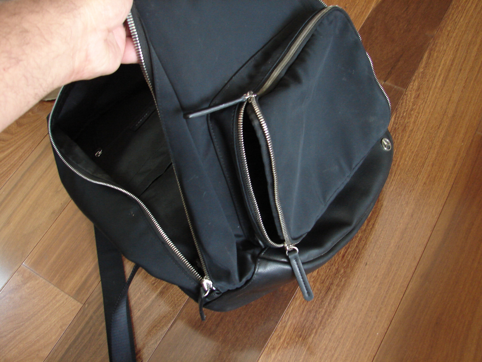 Mercedes Benz Backpack Black Leather Bottom