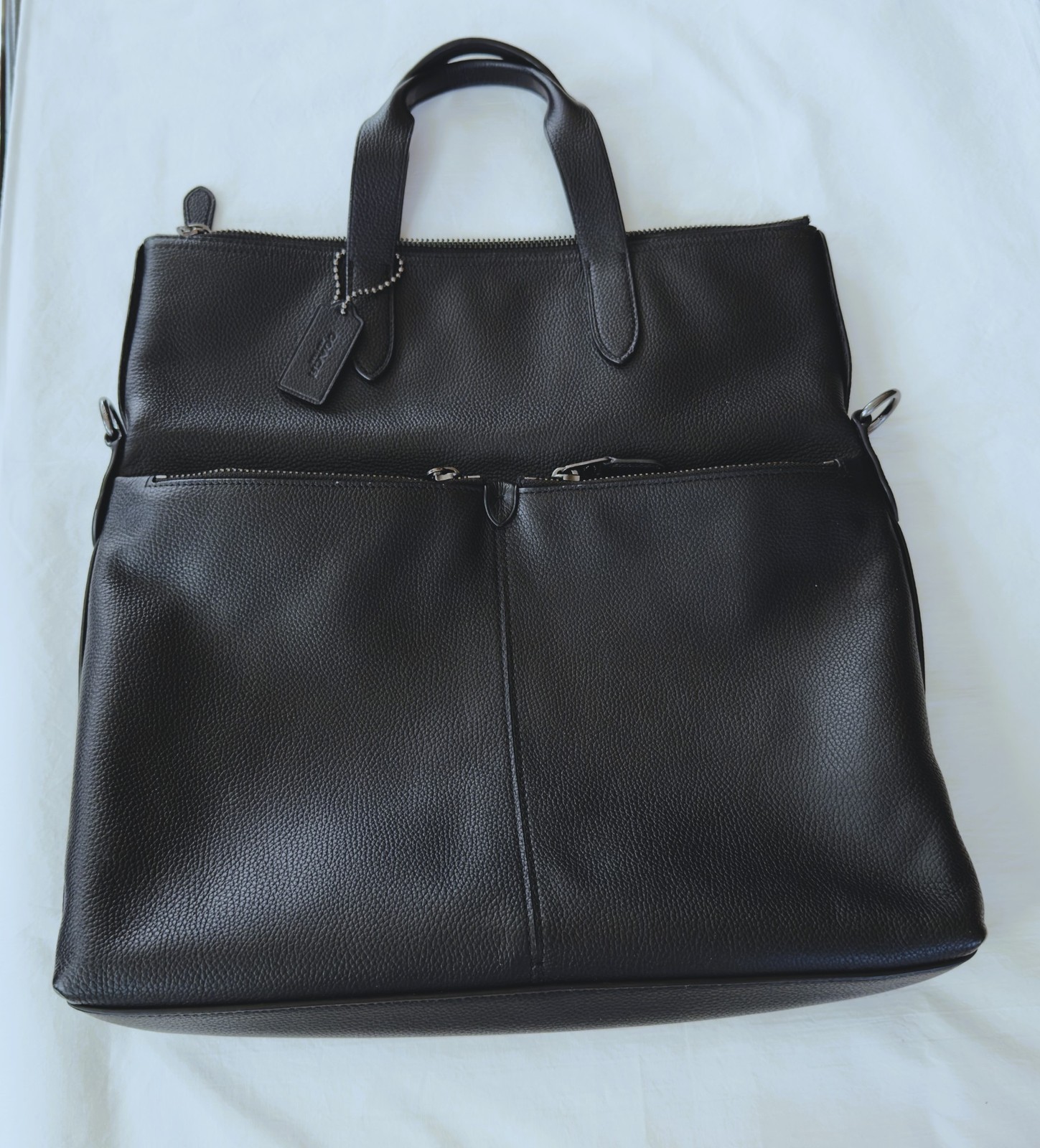 Coach Metropolitan Utility Tote Black 24840 Pebbled Leather *NO Xbody Strap*