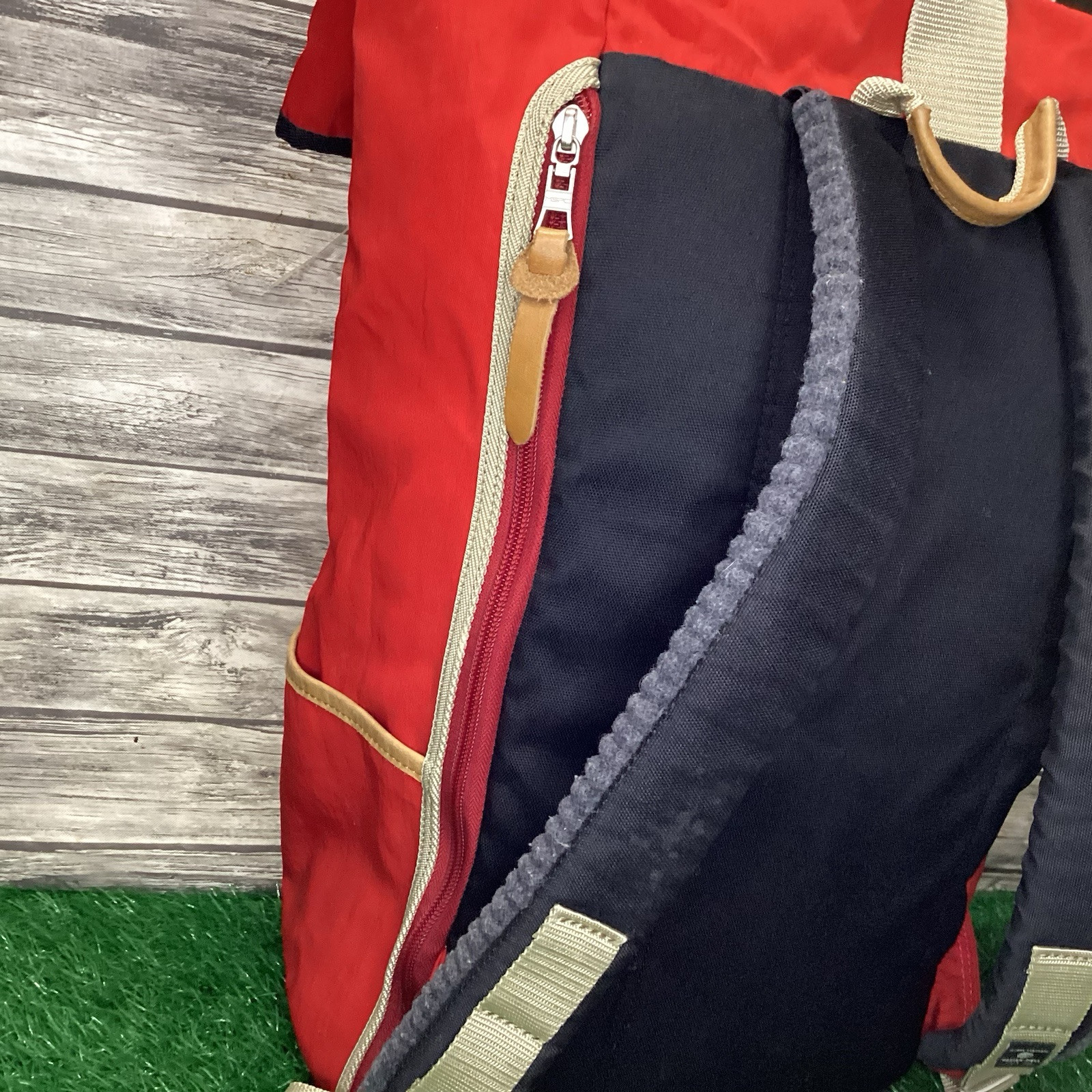Master-Piece Backpack Red Link Rolltop MSPC Global Standard Leather Trimmed
