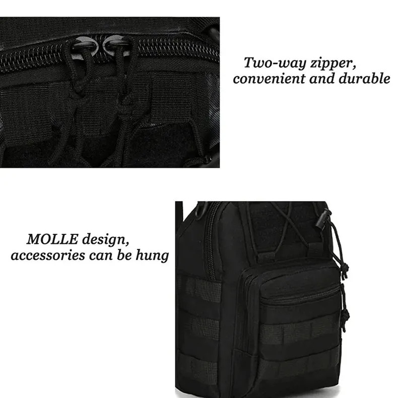Mens Tactical Backpack Sling Shoulder Bag Molle Outdoor Hiking Travel Chest Pack