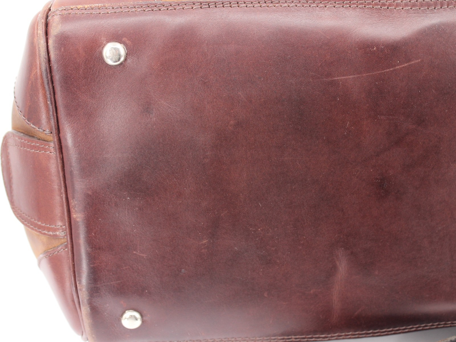 Roots Brown Leather Duffle Bag David E Kelley Productions Weekender Travel Bag