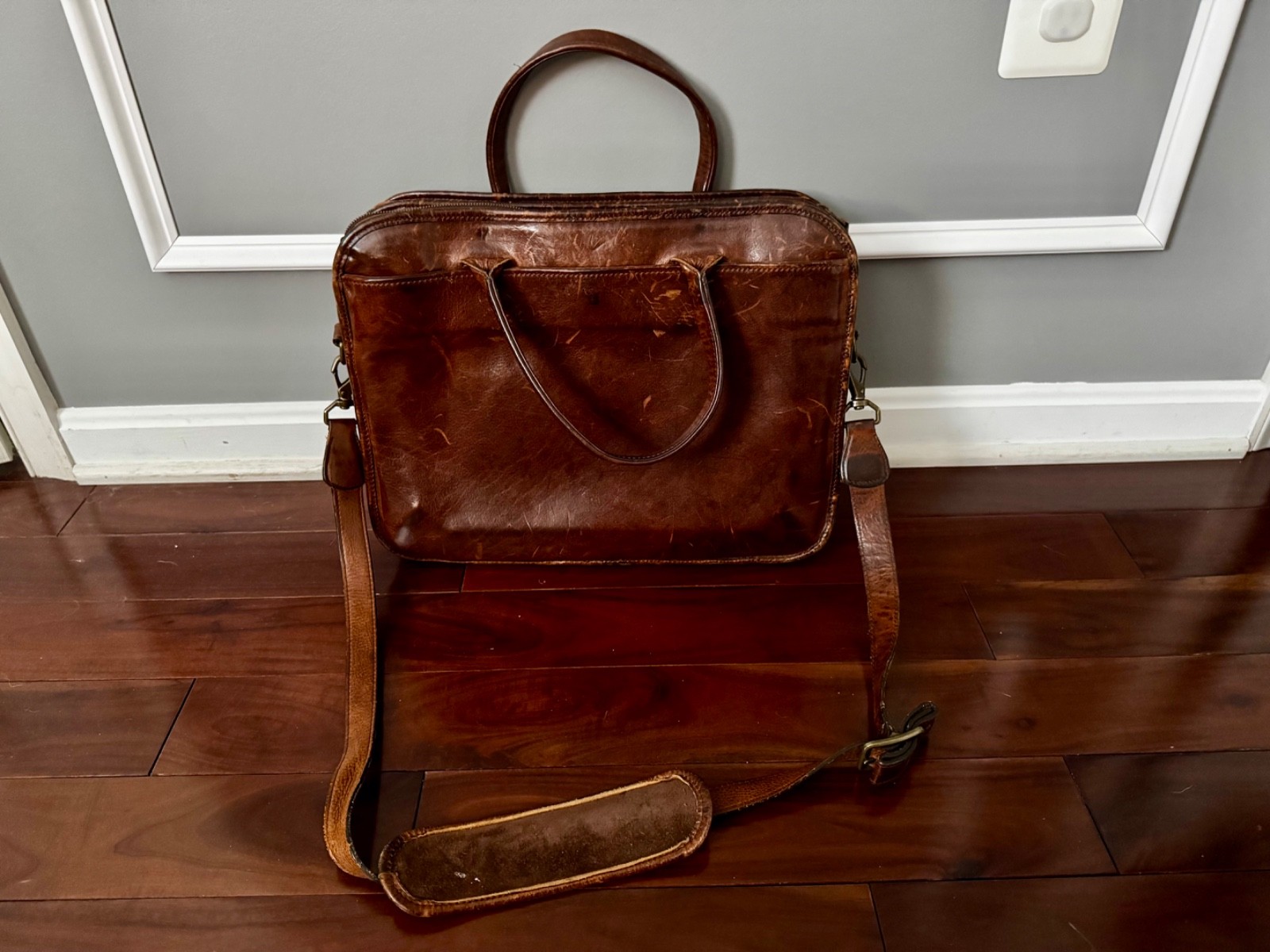 Moore & Giles Miller Standard Attaché Titan Milled Brown Leather Men’s Briefcase