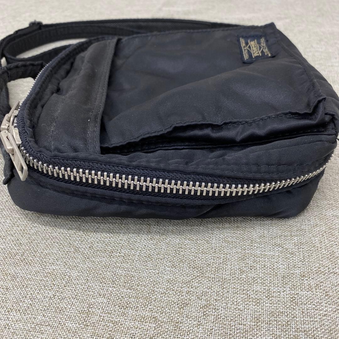 Authentic Yoshida Kaban Porter Mini Shoulder Bag 16cm Black Crossbody Damaged