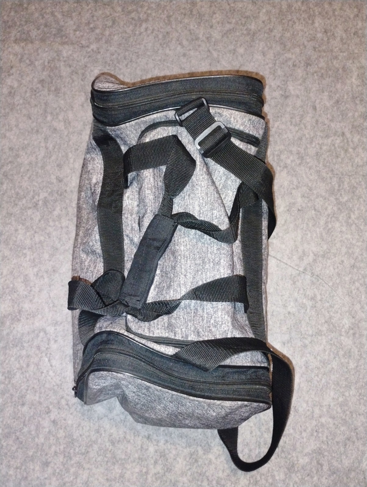 Adidas Defender Gray Black Gym Duffle Bag 18″x10″x12″