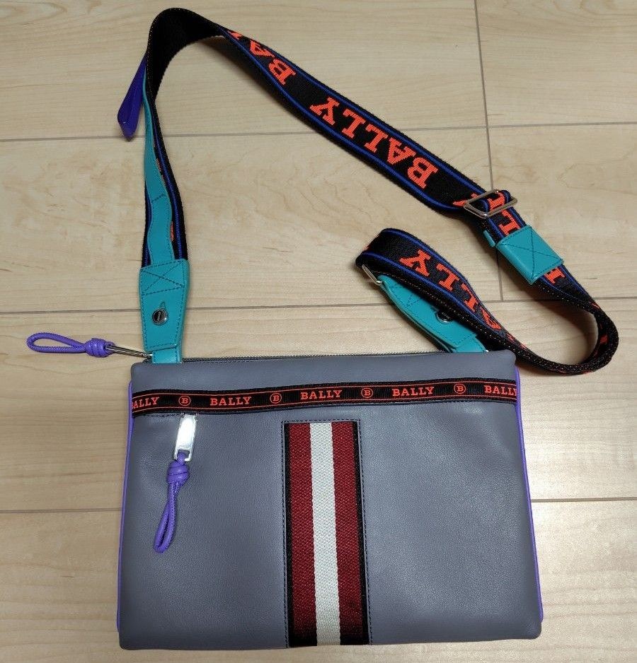 BALLY Shoulder Bag Sacoche Grey Crossbody Men’s Designer 19×28×2cm