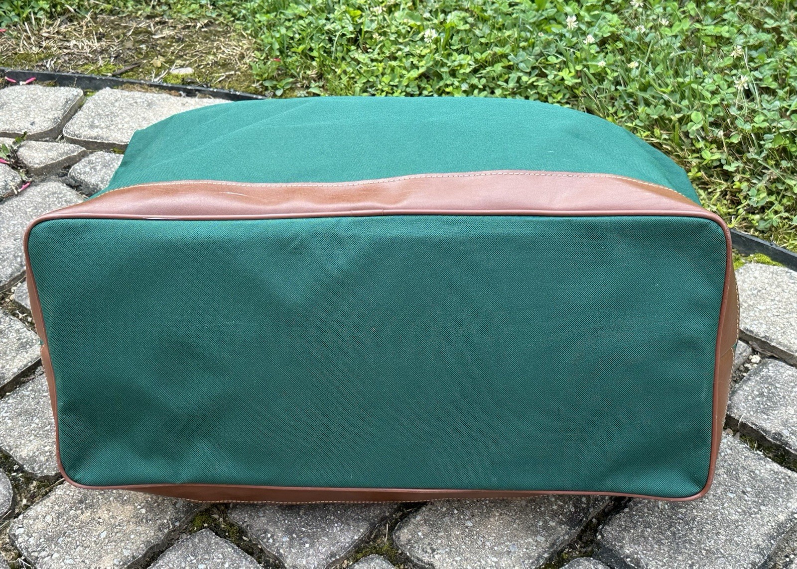 Vintage Polo Ralph Lauren Green Canvas Duffle Bag Large Tote Preppy Logo