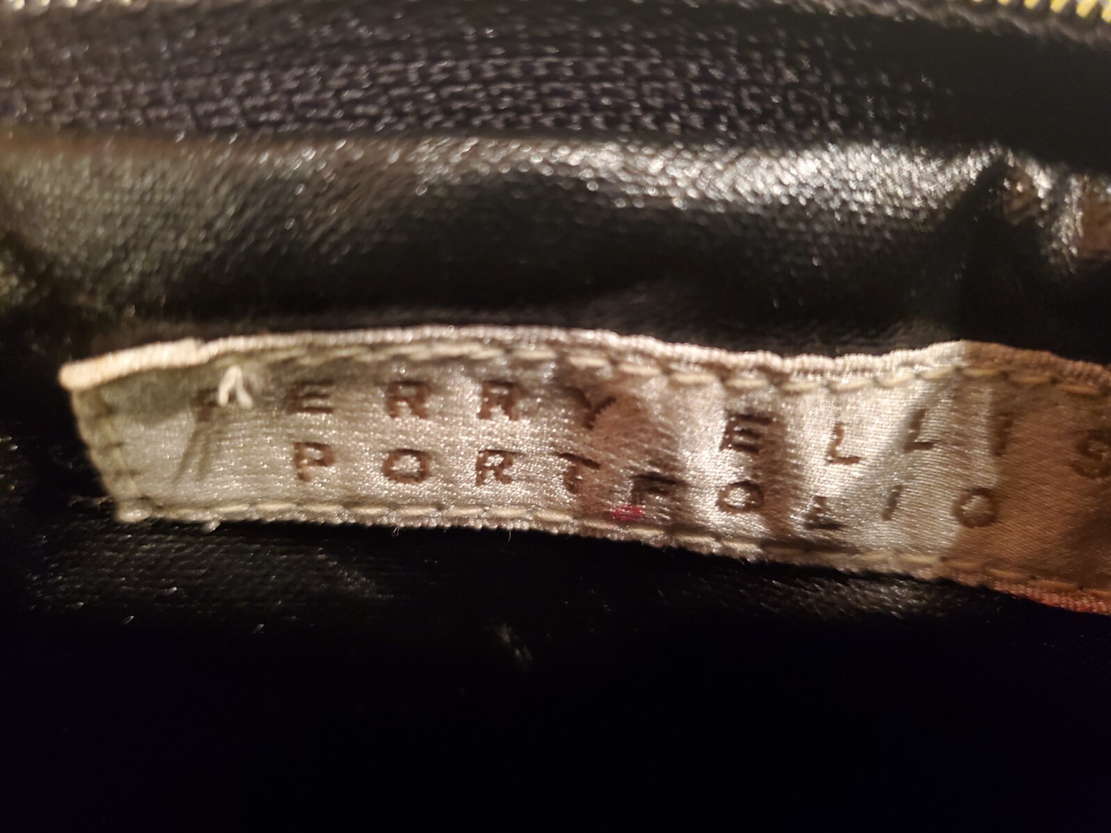 Perry Ellis Portfolio Black & Brown Genuine Leather Crossbody